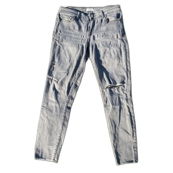 Warp + Weft Gray JFK New York City Skinny Jeans Size 28x28 Cropped Ankle - Picture 2 of 5